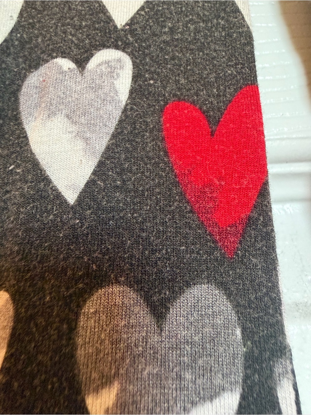 Little Sleepies Black Heart Print Footie with Red Trim - Picture 2 of 3